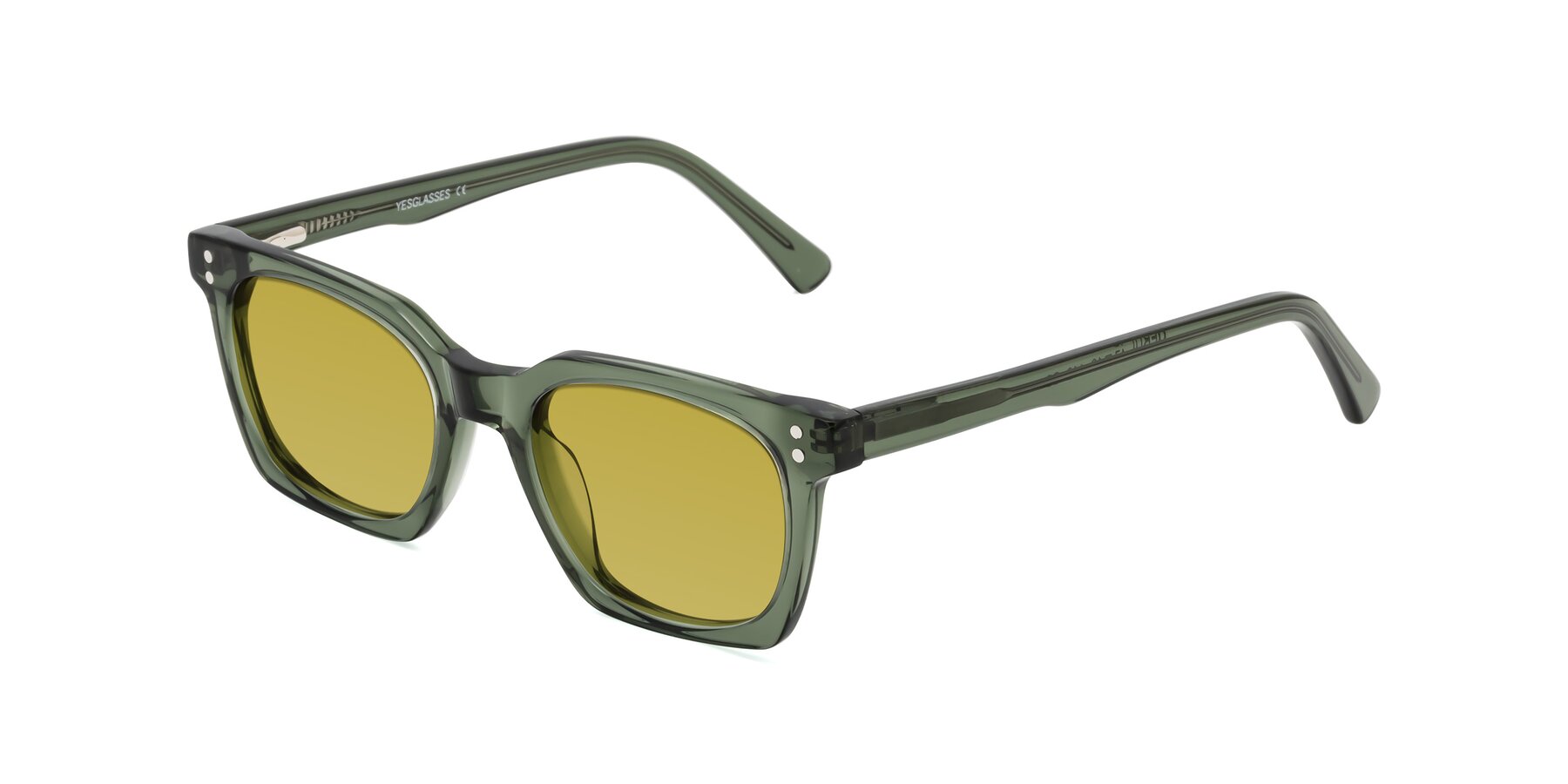 Angle of Medhi in Grayish Green with Champagne Tinted Lenses