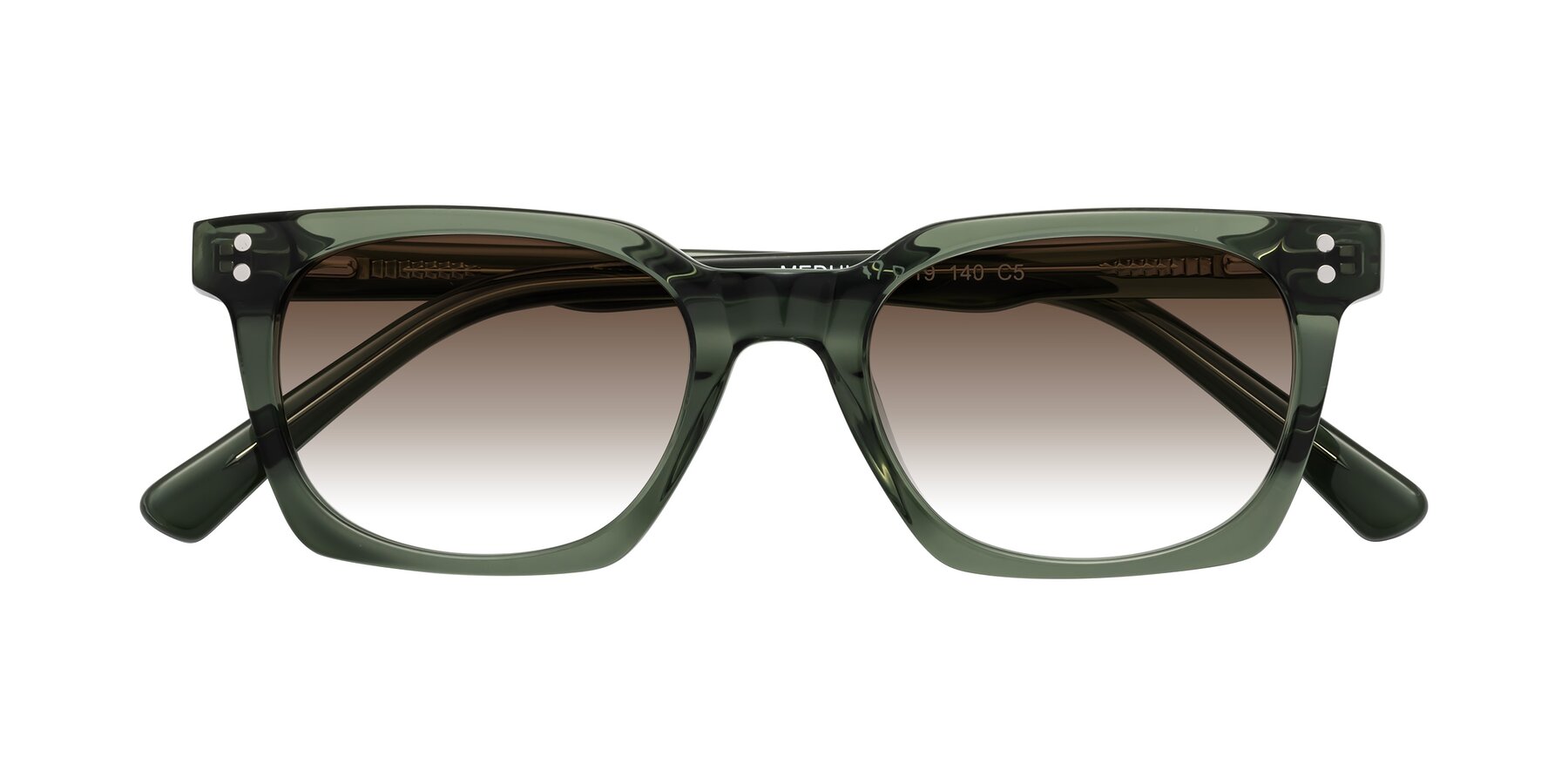 Folded Front of Medhi in Grayish Green with Brown Gradient Lenses