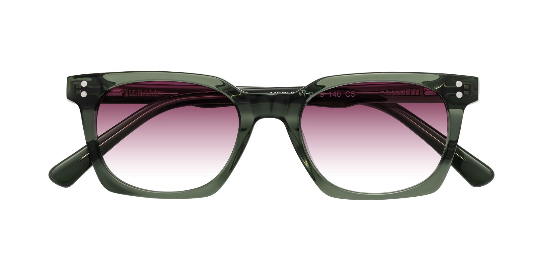 Folded Front of Medhi in Grayish Green with Wine Gradient Lenses