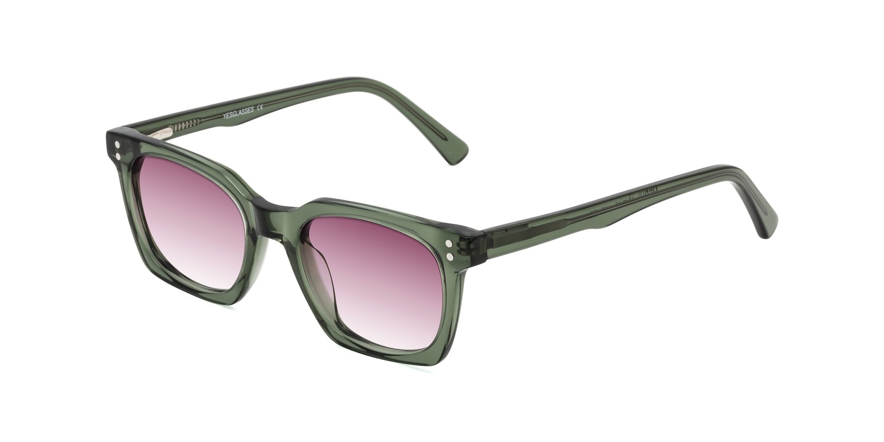 Angle of Medhi in Grayish Green with Wine Gradient Lenses