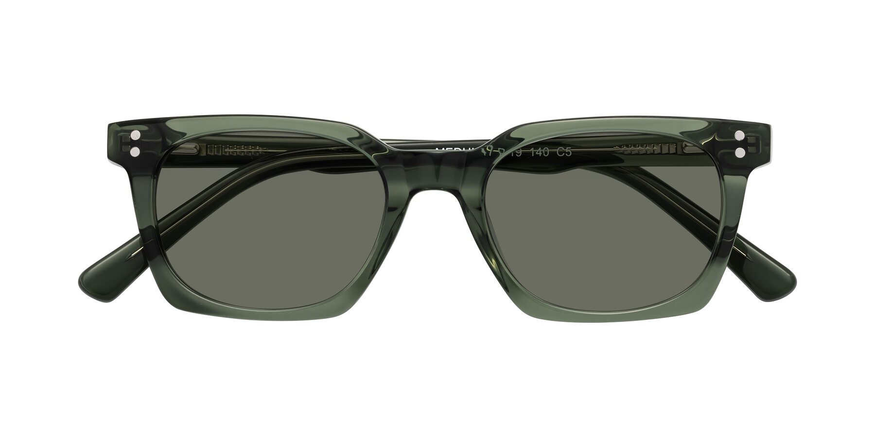 Folded Front of Medhi in Grayish Green with Gray Polarized Lenses