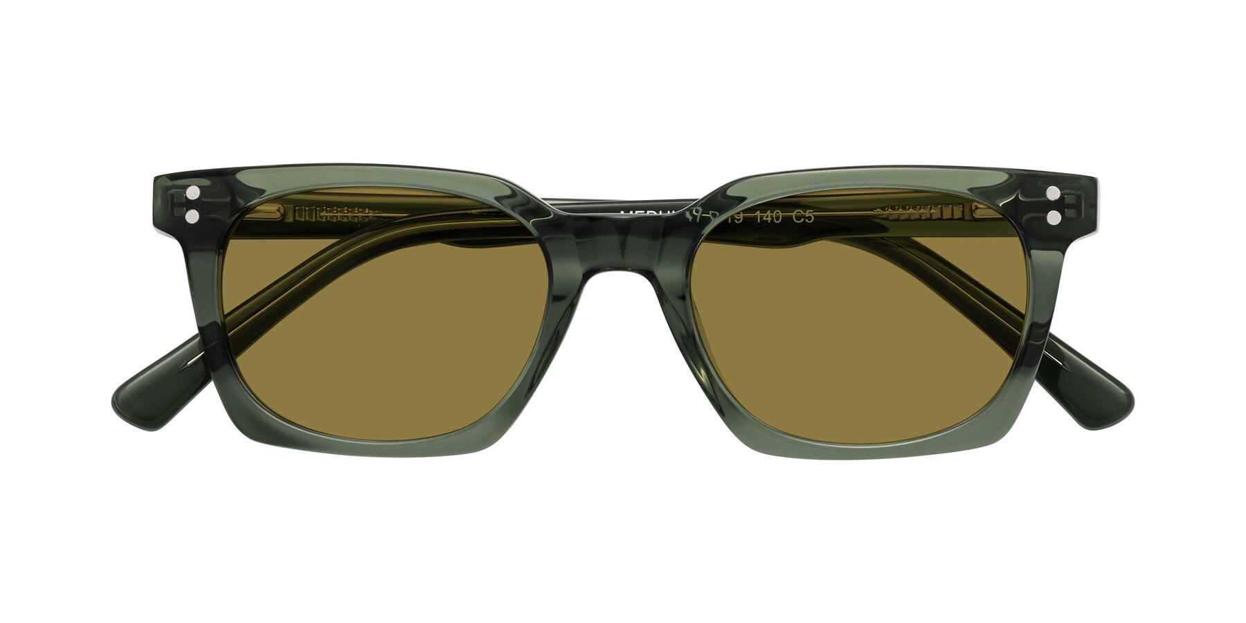 Folded Front of Medhi in Grayish Green with Brown Polarized Lenses