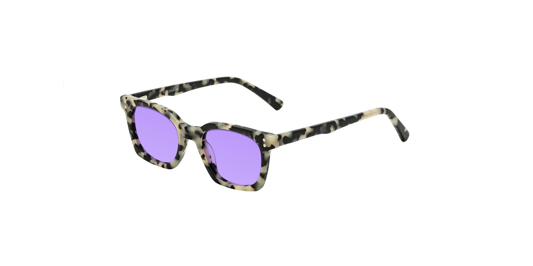 Angle of Medhi in Ivory Tortoise with Medium Purple Tinted Lenses