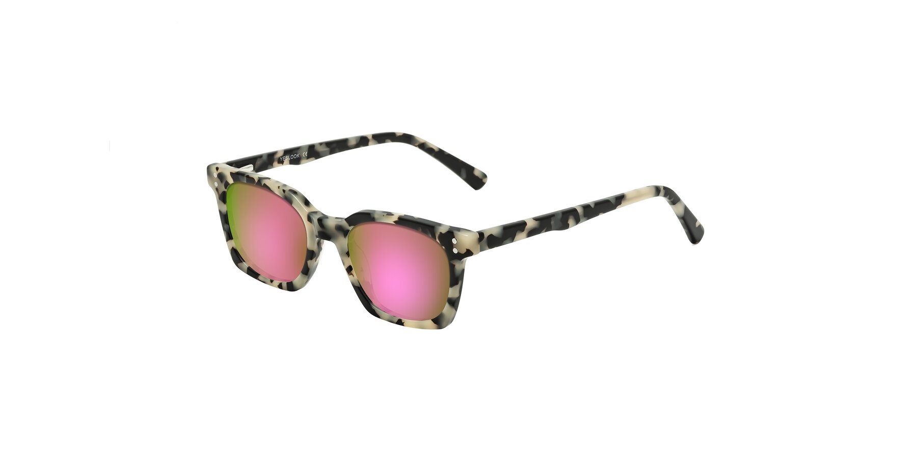 Angle of Medhi in Ivory Tortoise with Pink Mirrored Lenses
