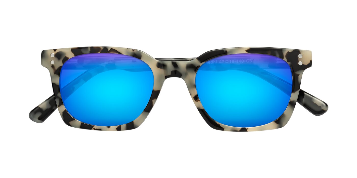 Medhi - Ivory Tortoise Flash Mirrored Sunglasses