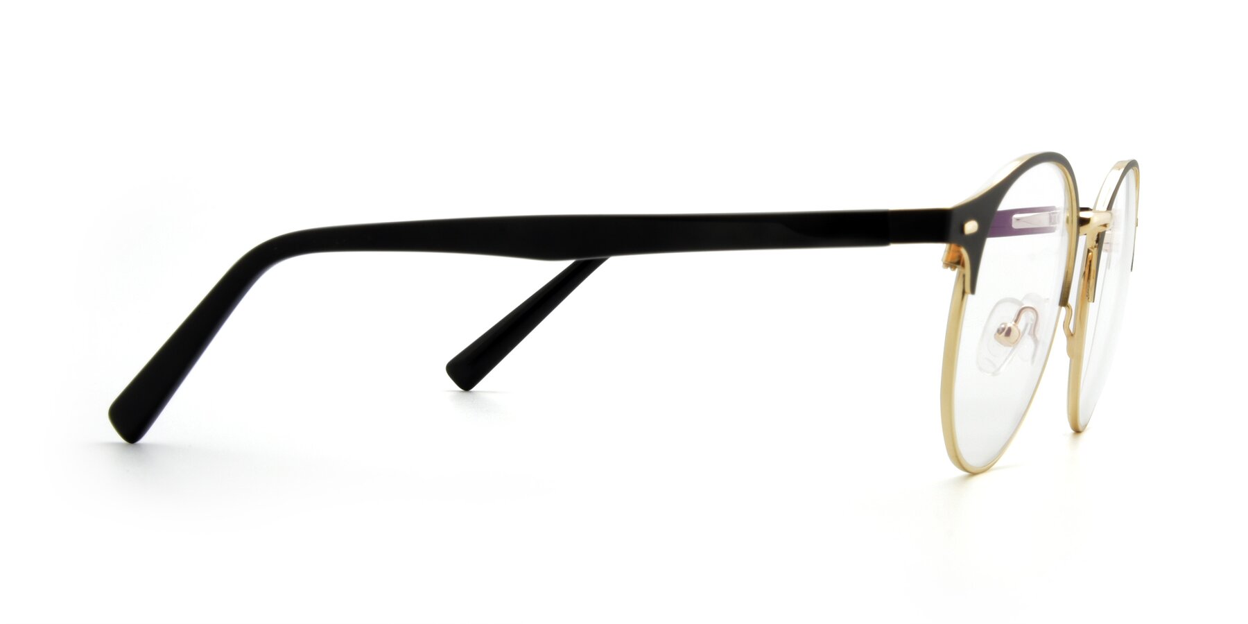 Side of 9099 in Black-Gold with Clear Reading Eyeglass Lenses