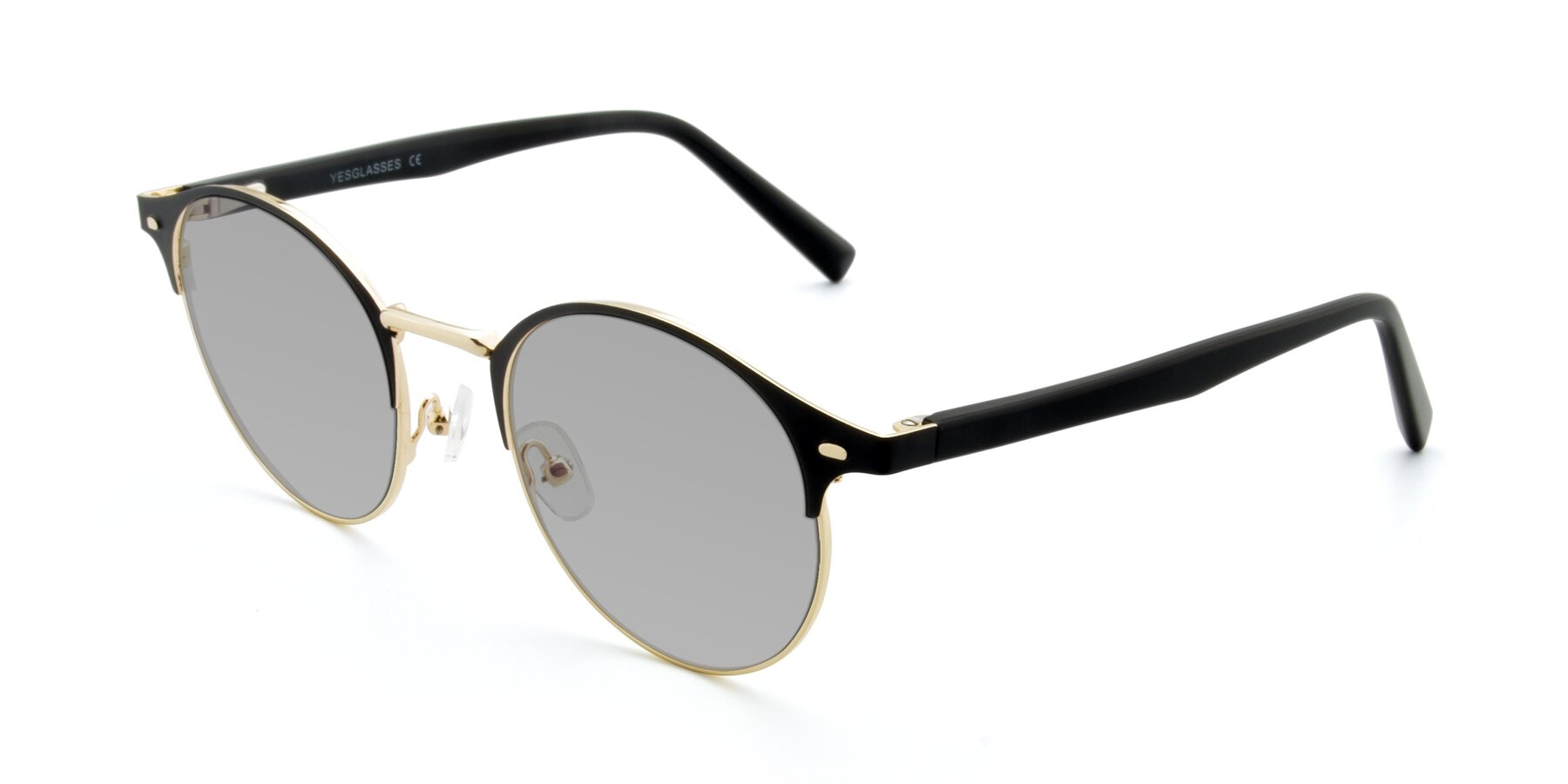 Angle of 9099 in Black-Gold with Light Gray Tinted Lenses