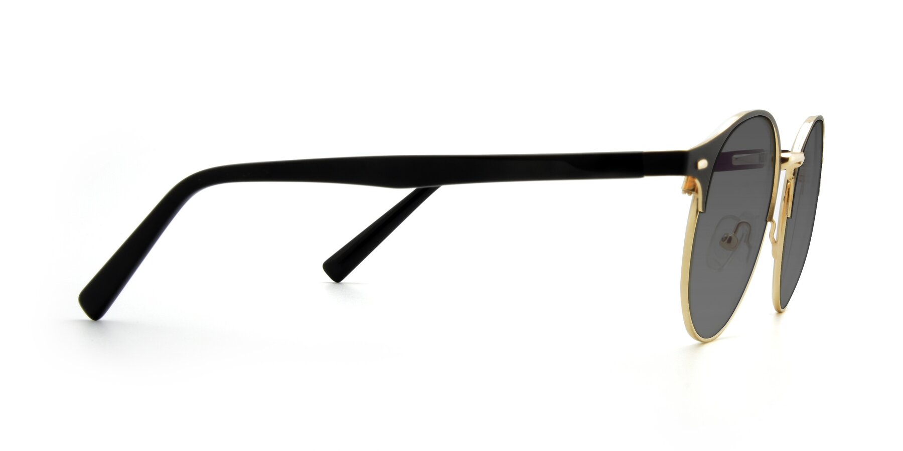 Side of 9099 in Black-Gold with Medium Gray Tinted Lenses
