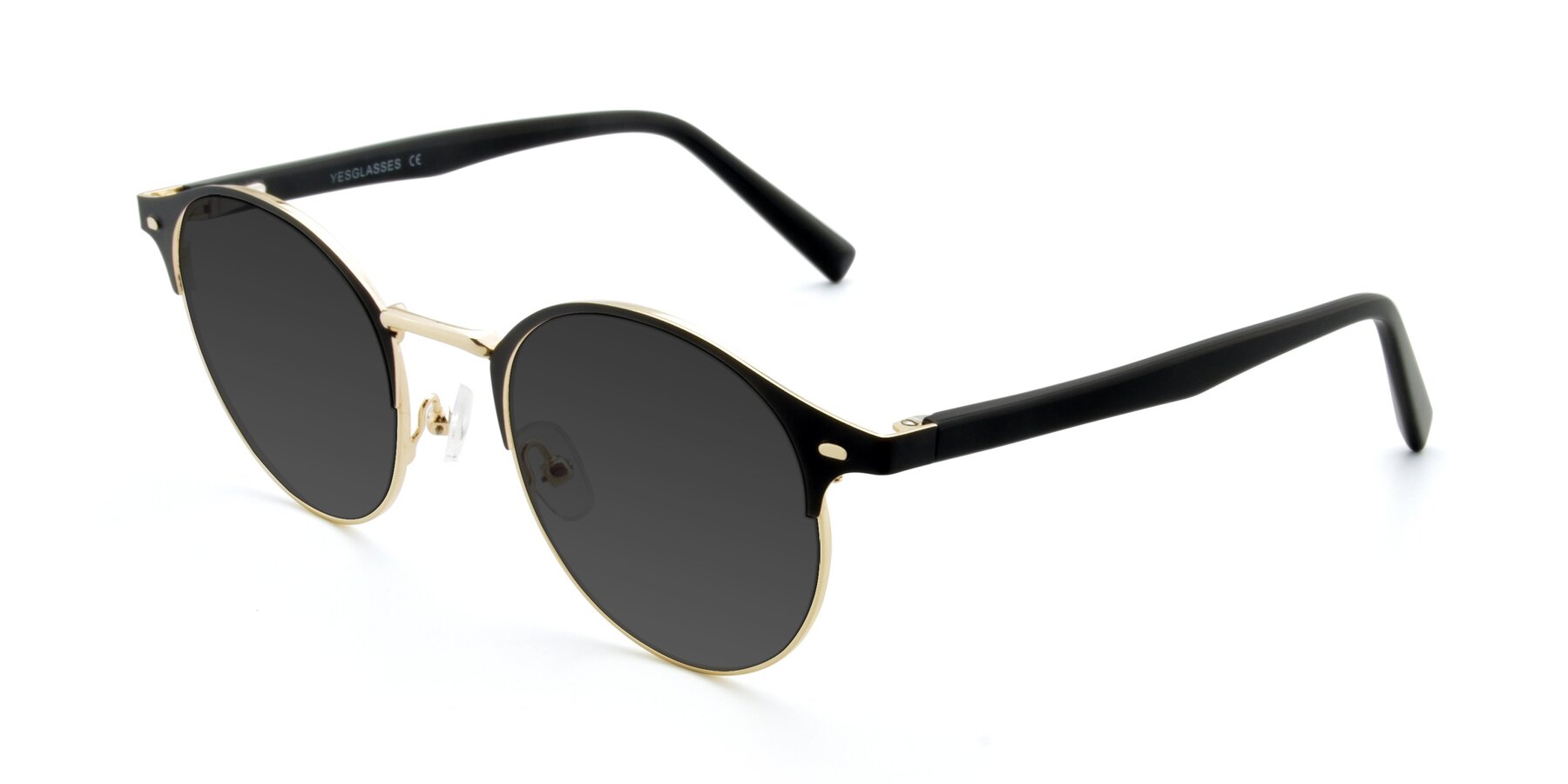 Angle of 9099 in Black-Gold with Gray Tinted Lenses