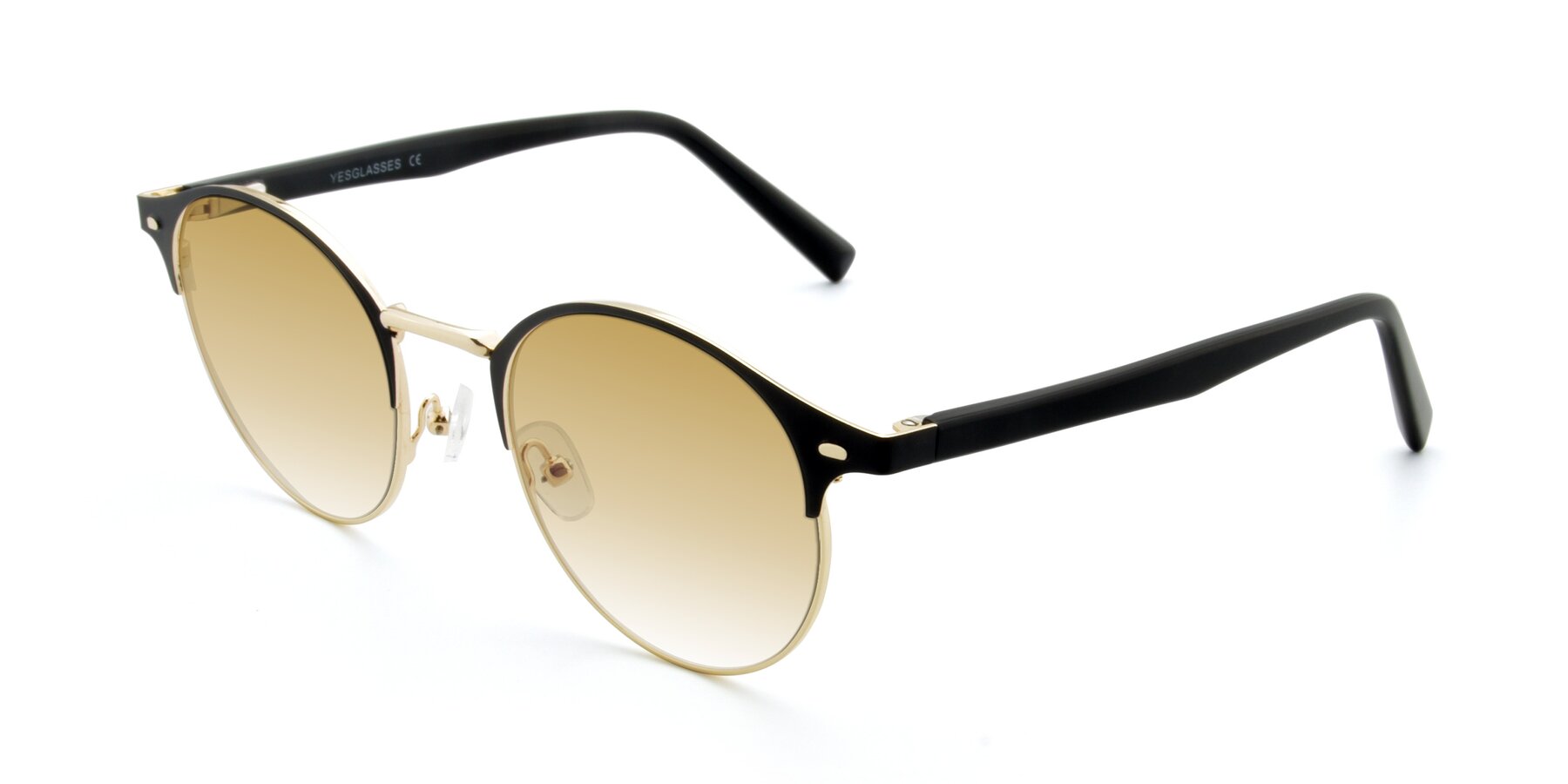 Angle of 9099 in Black-Gold with Champagne Gradient Lenses