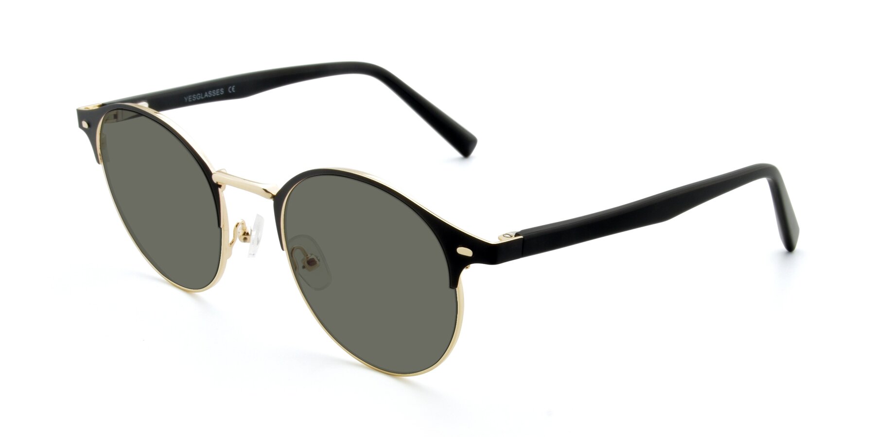 Angle of 9099 in Black-Gold with Gray Polarized Lenses