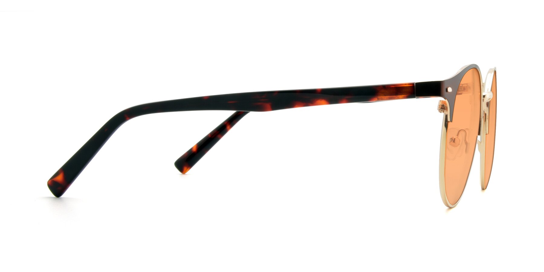 Side of 9099 in Brown-Gold with Medium Orange Tinted Lenses