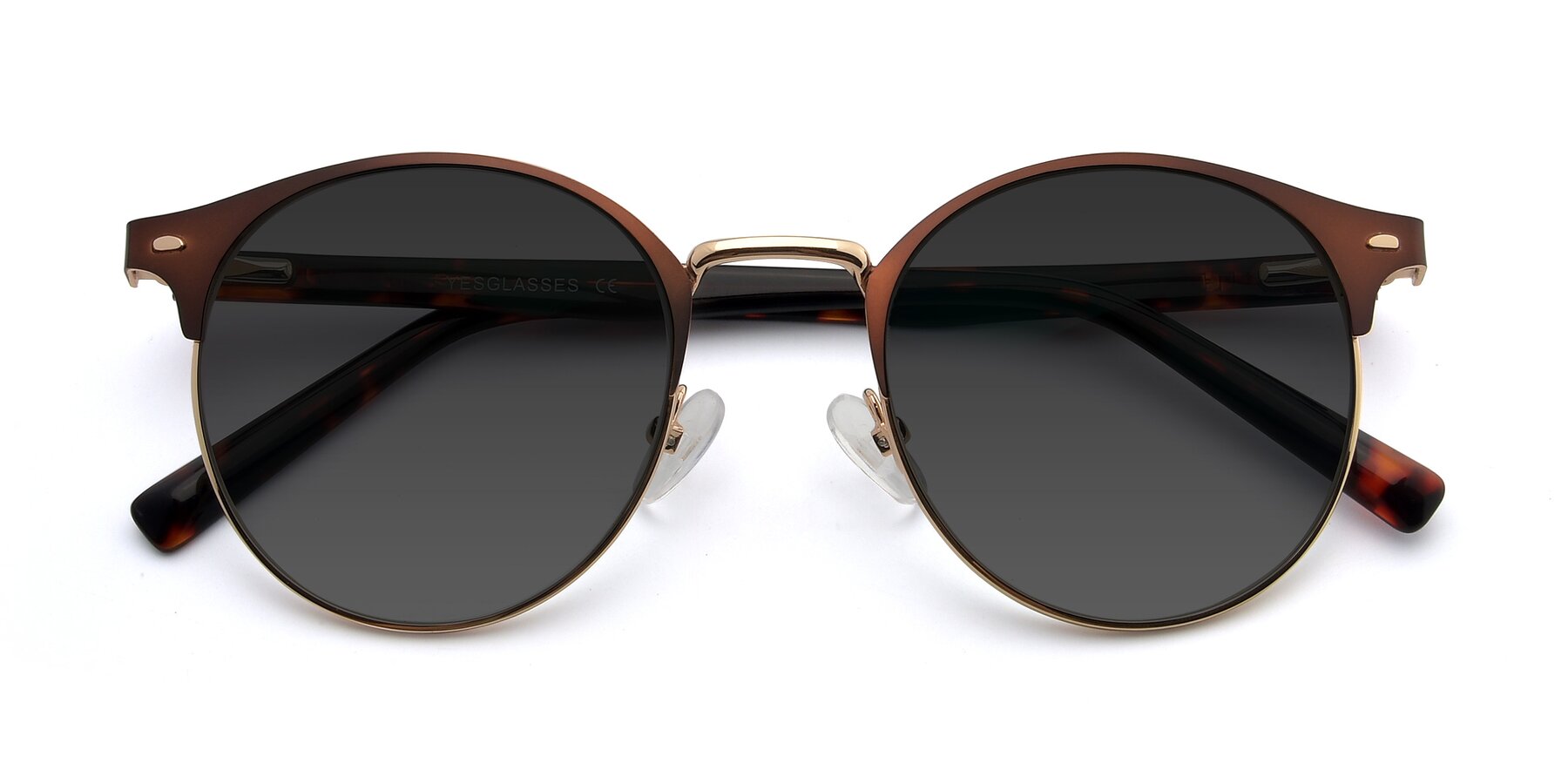 Folded Front of 9099 in Brown-Gold with Gray Tinted Lenses