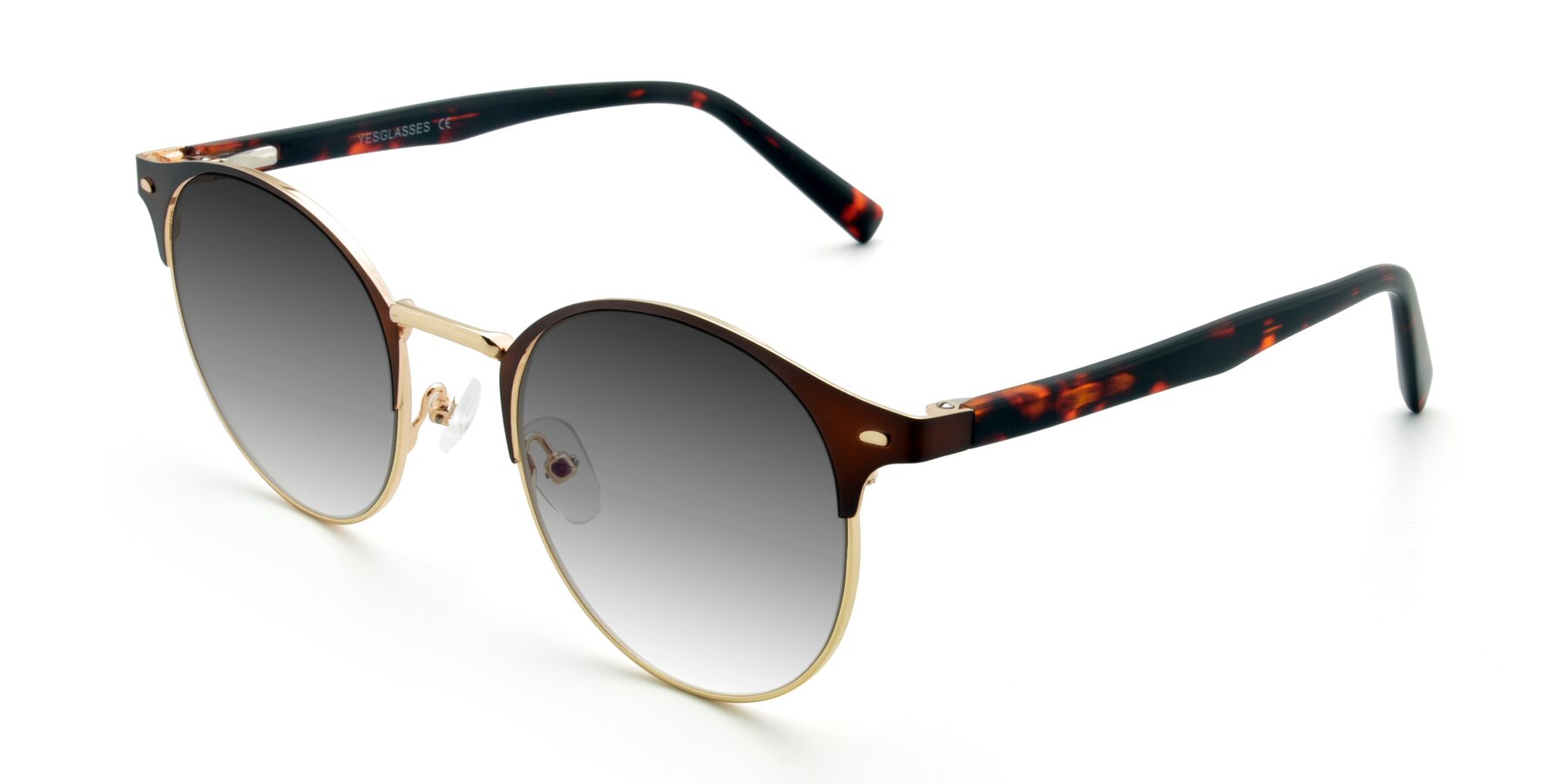 Angle of 9099 in Brown-Gold with Gray Gradient Lenses