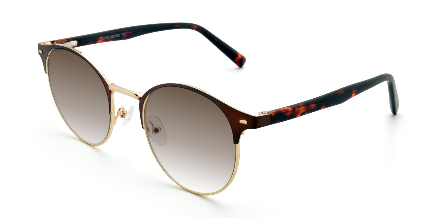 Angle of 9099 in Brown-Gold with Brown Gradient Lenses
