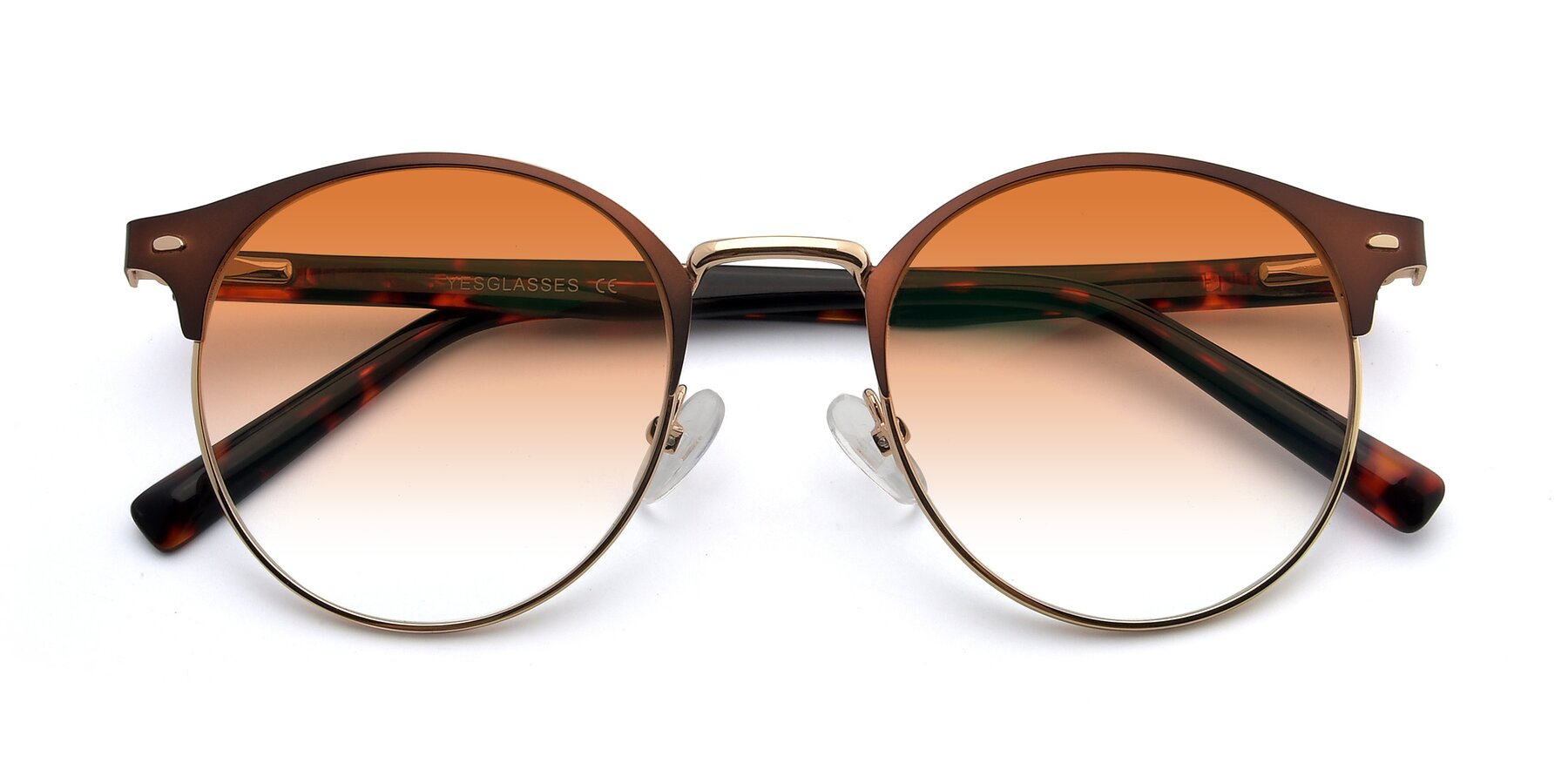 Folded Front of 9099 in Brown-Gold with Orange Gradient Lenses