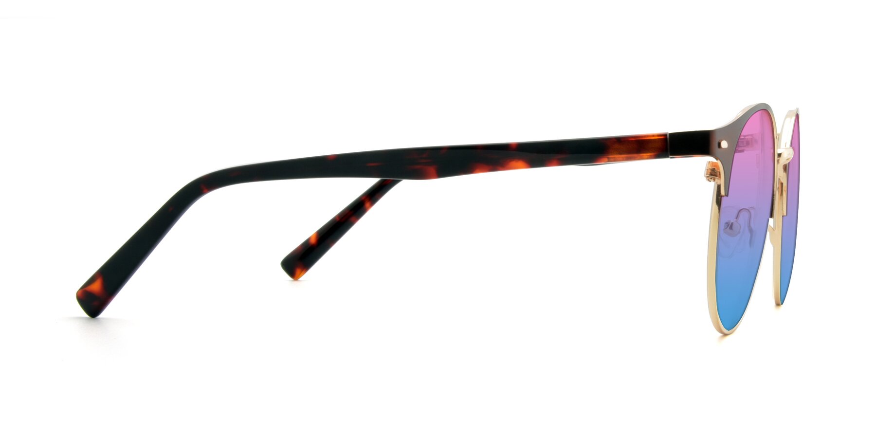 Side of 9099 in Brown-Gold with Pink / Blue Gradient Lenses