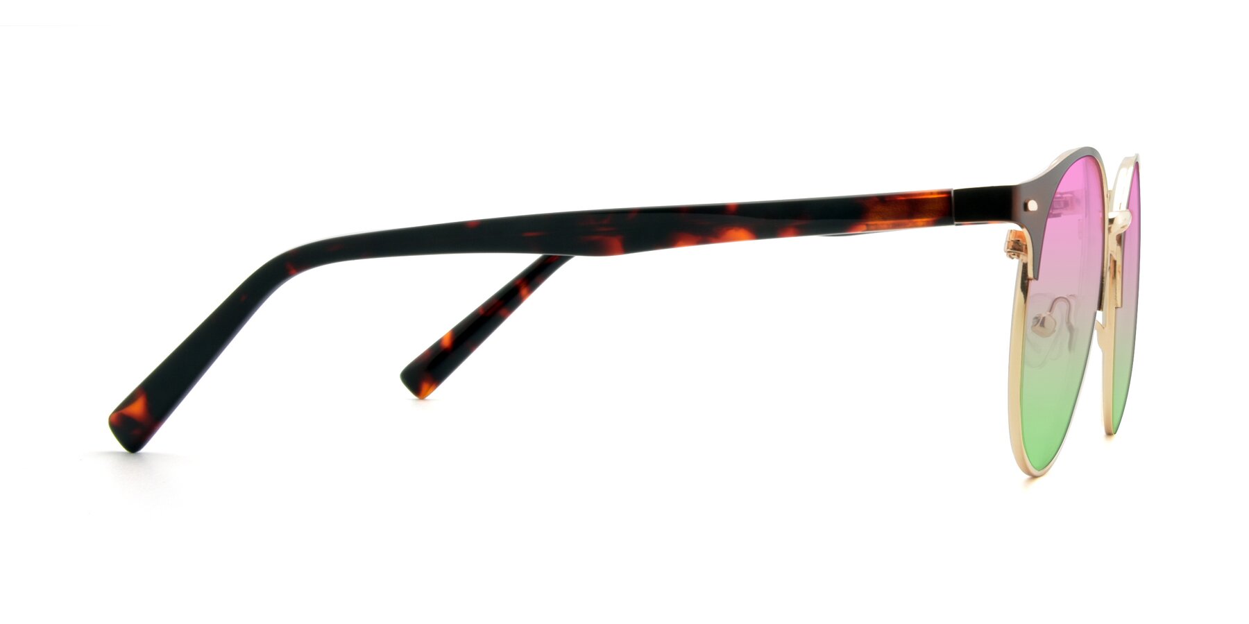 Side of 9099 in Brown-Gold with Pink / Green Gradient Lenses
