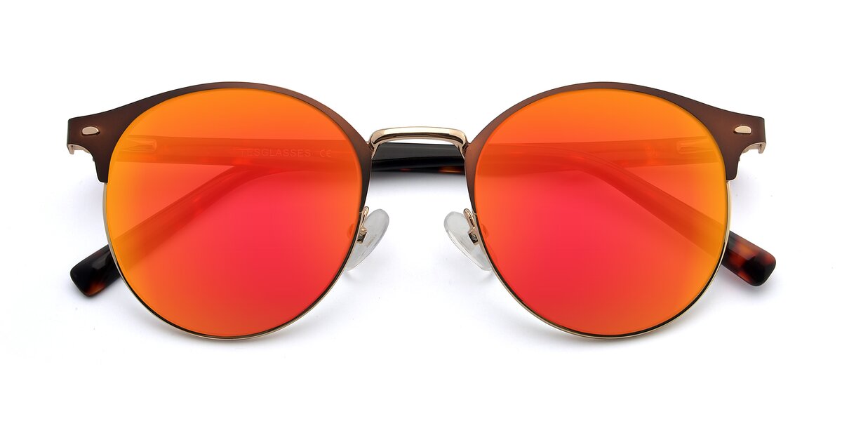 MERRY'S Square Polarized Sunglasses - Vintage Double Bridge, Mirrored Lens, UV400 Protection For Men & Women
