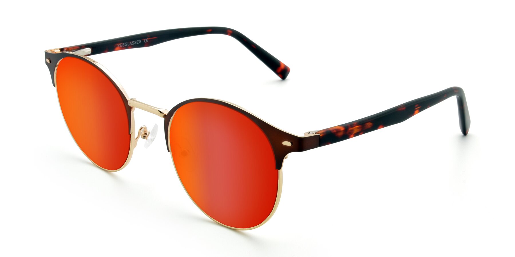 Angle of 9099 in Brown-Gold with Red Gold Mirrored Lenses