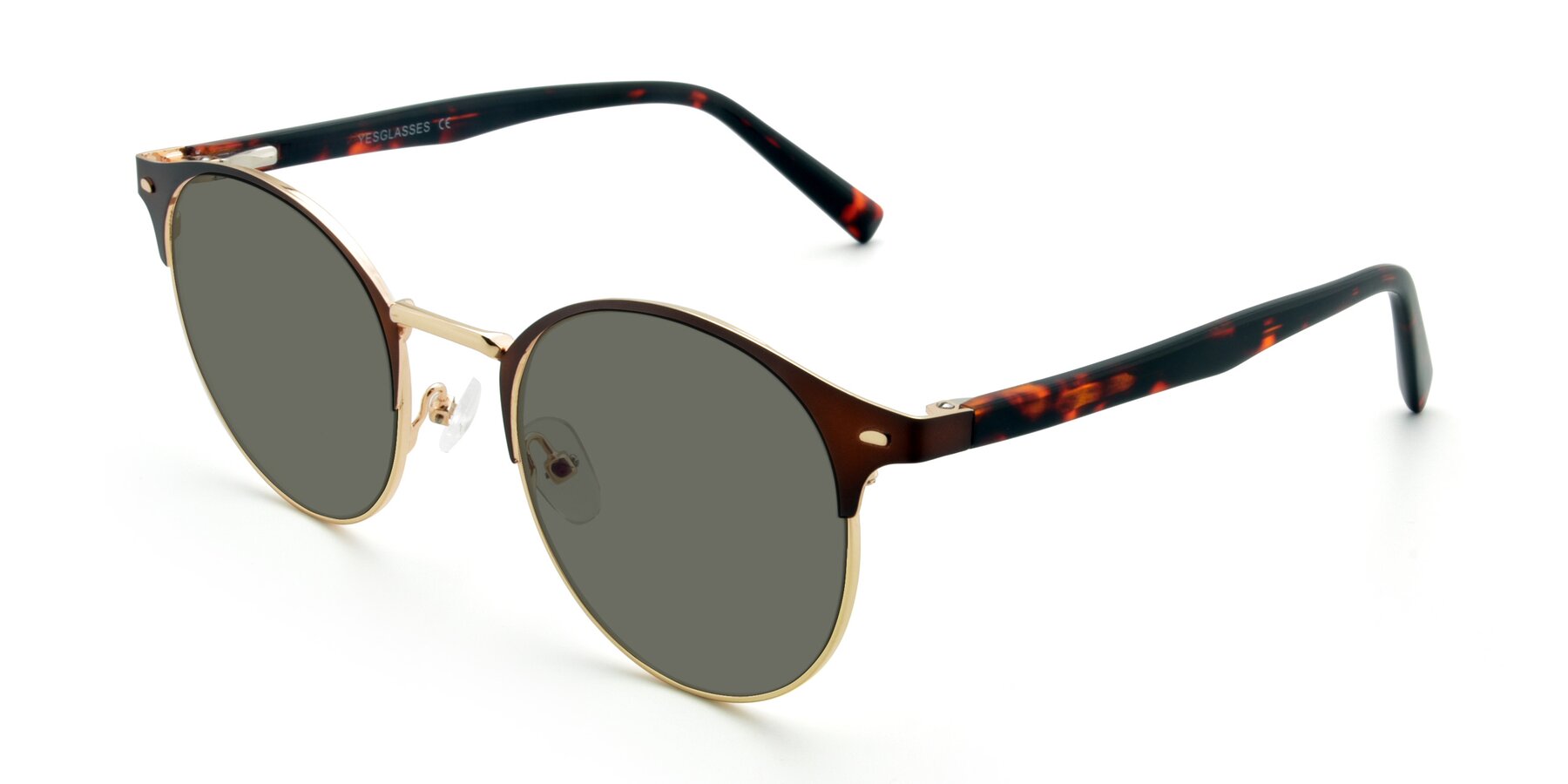 Angle of 9099 in Brown-Gold with Gray Polarized Lenses