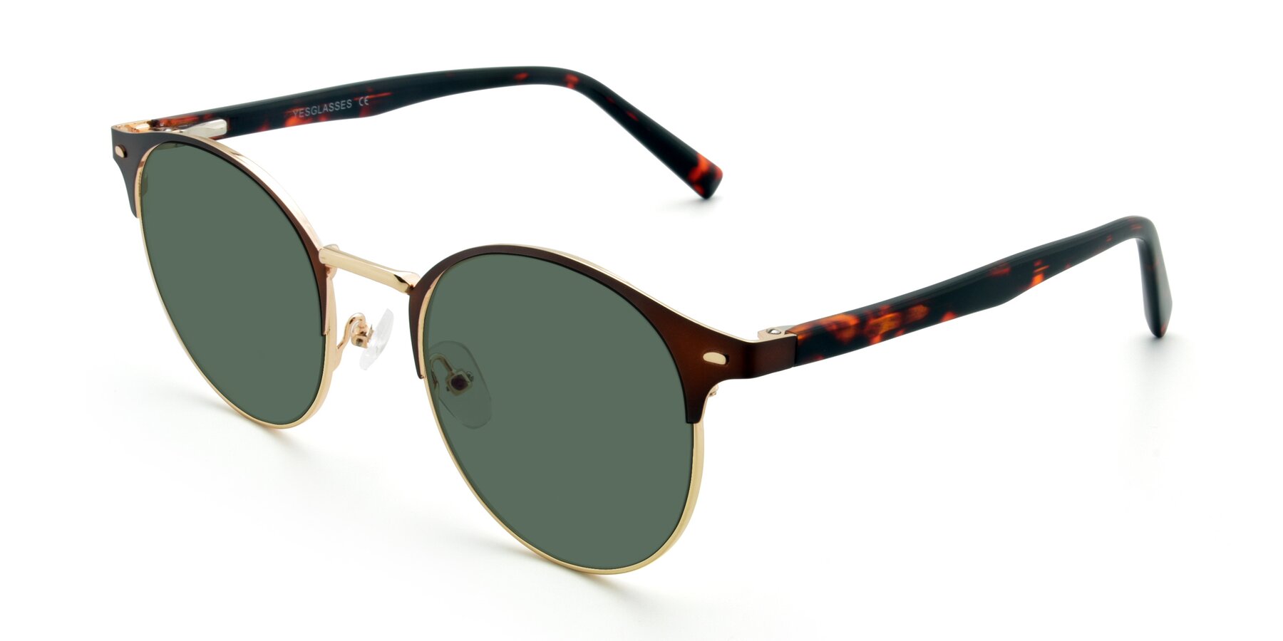 Angle of 9099 in Brown-Gold with Green Polarized Lenses