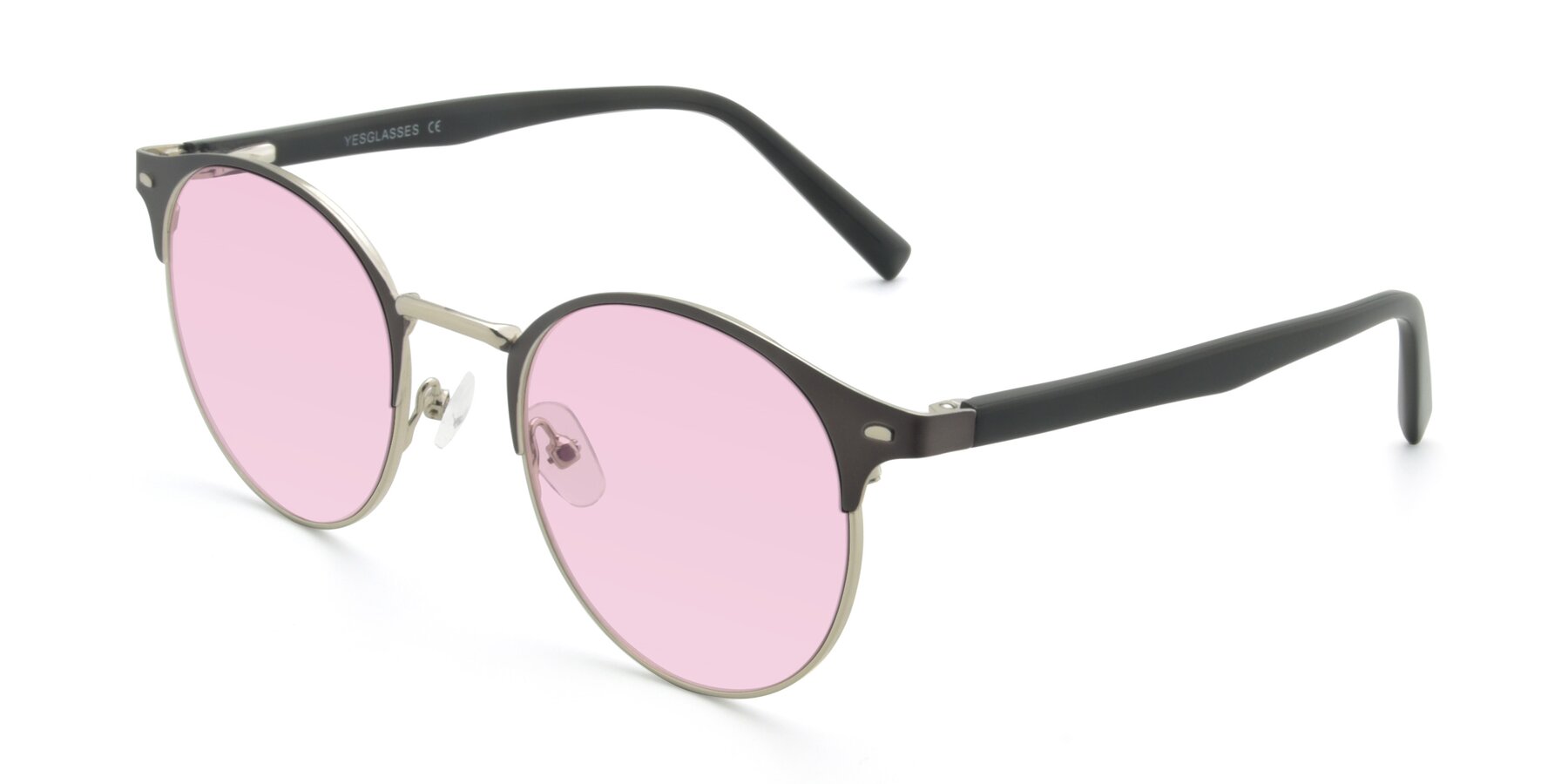 Angle of 9099 in Gray-Silver with Light Pink Tinted Lenses