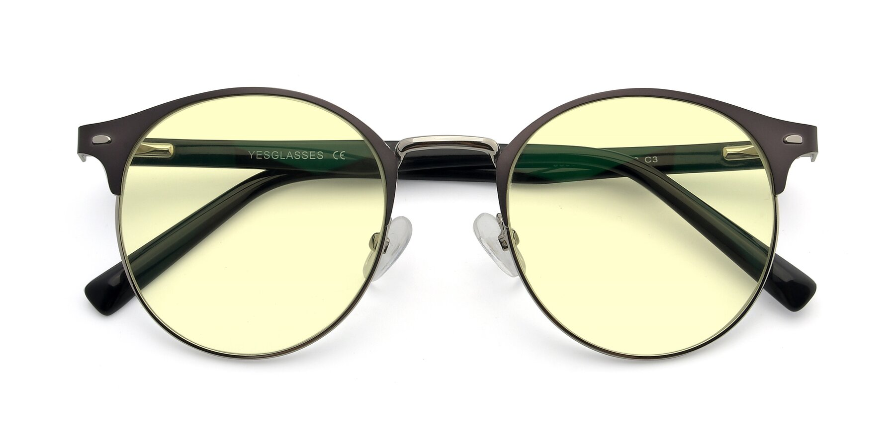 Folded Front of 9099 in Gray-Silver with Light Yellow Tinted Lenses