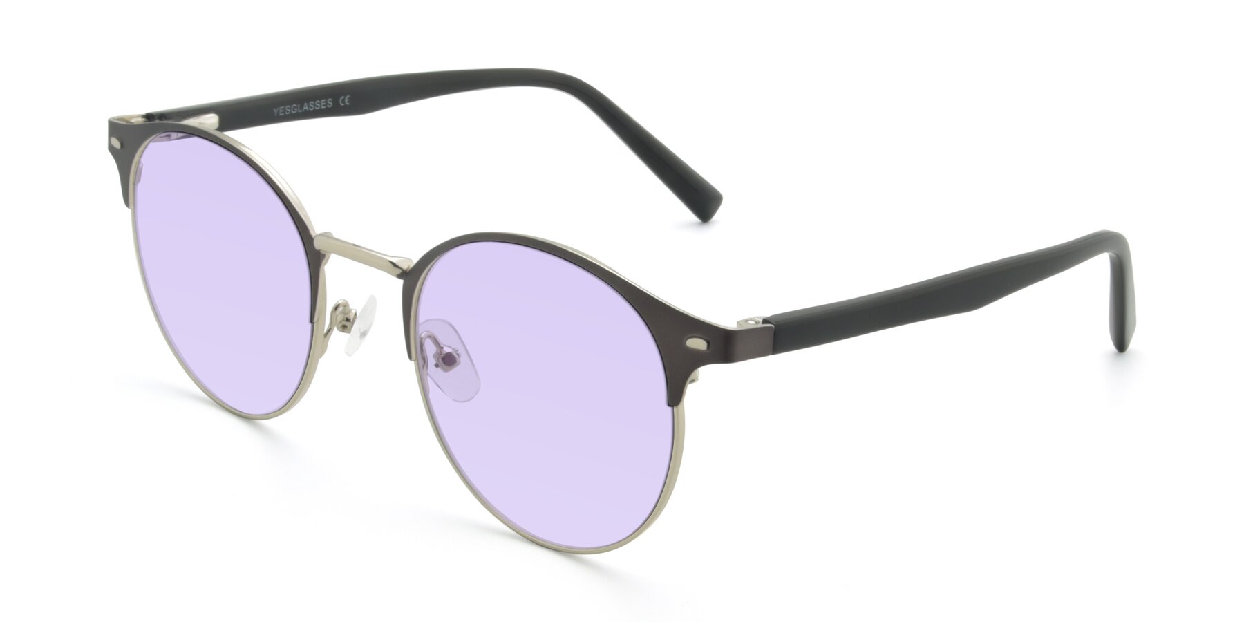 Angle of 9099 in Gray-Silver with Light Purple Tinted Lenses