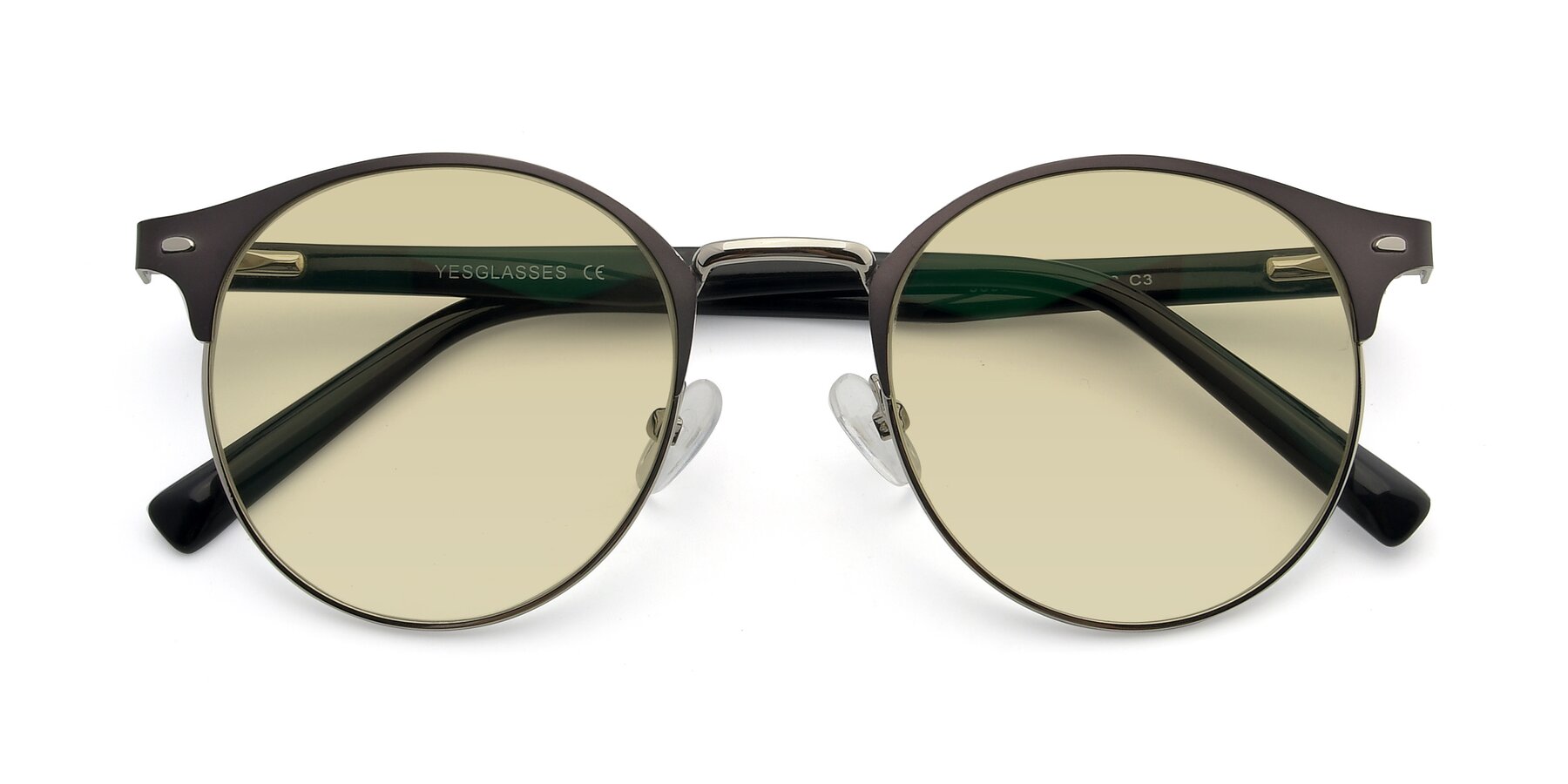 Folded Front of 9099 in Gray-Silver with Light Champagne Tinted Lenses