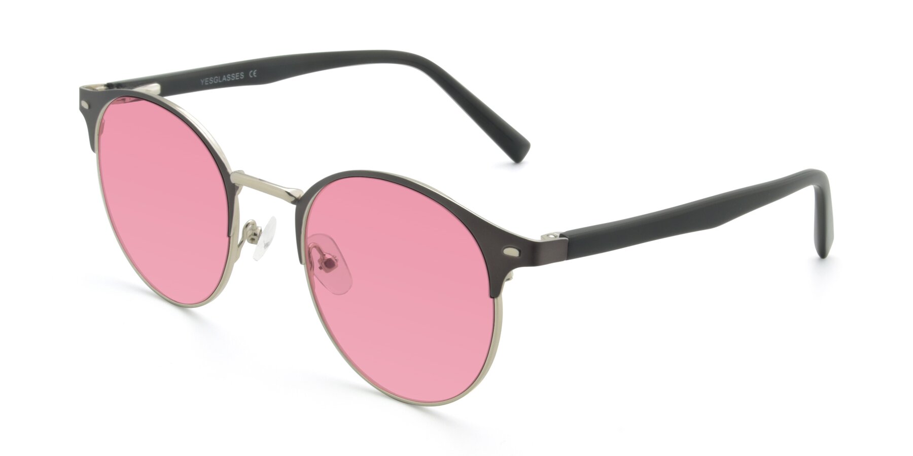 Angle of 9099 in Gray-Silver with Pink Tinted Lenses