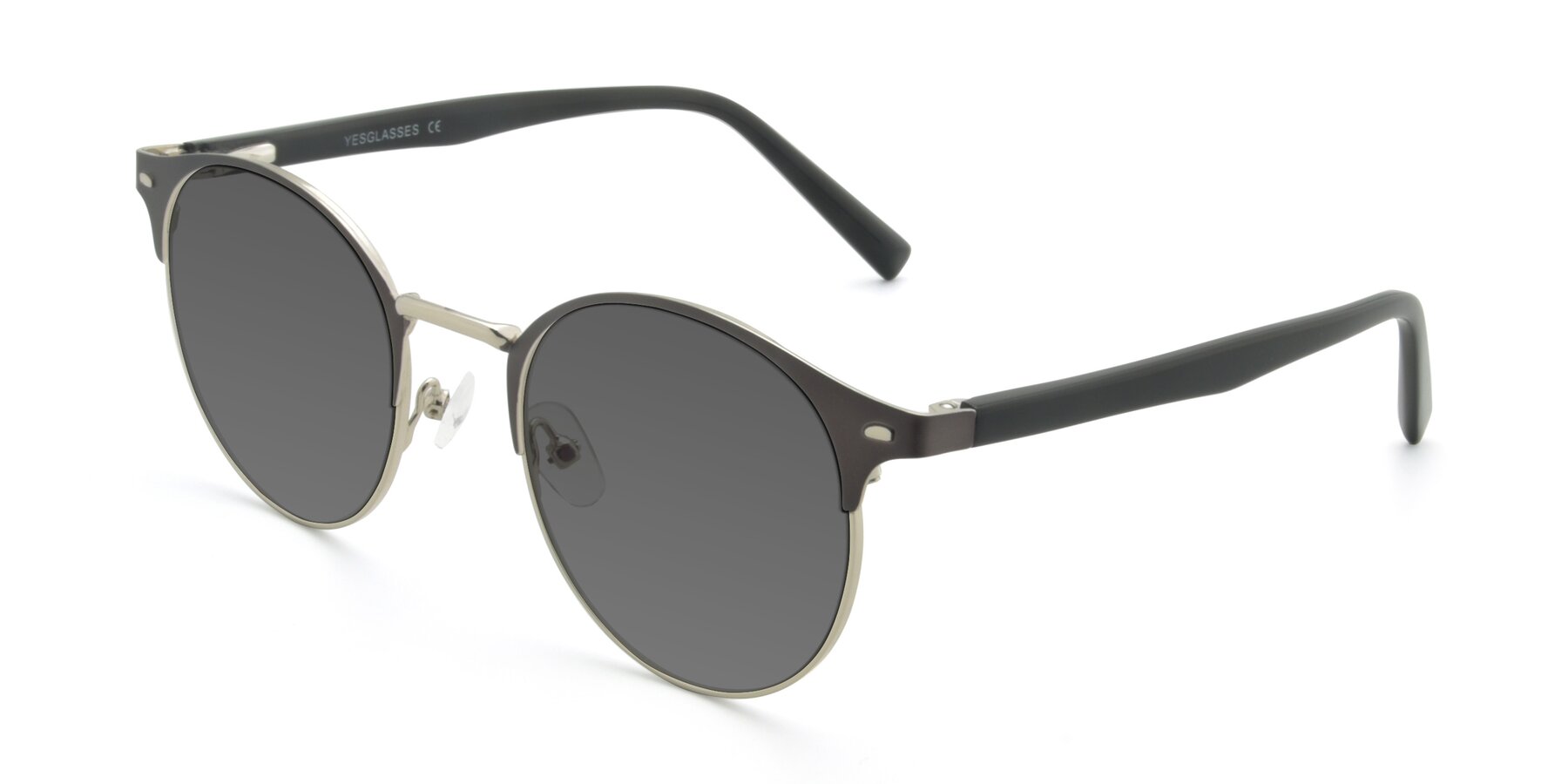 Angle of 9099 in Gray-Silver with Medium Gray Tinted Lenses