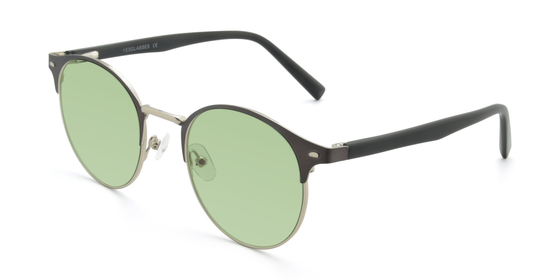 Angle of 9099 in Gray-Silver with Medium Green Tinted Lenses