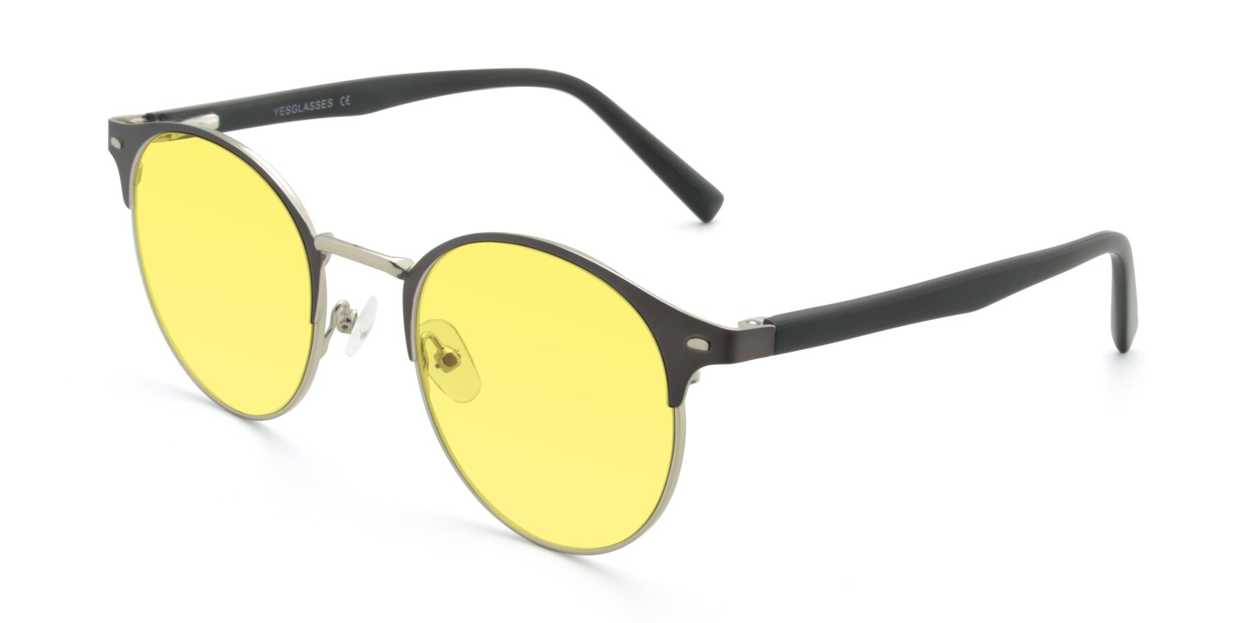 Angle of 9099 in Gray-Silver with Medium Yellow Tinted Lenses