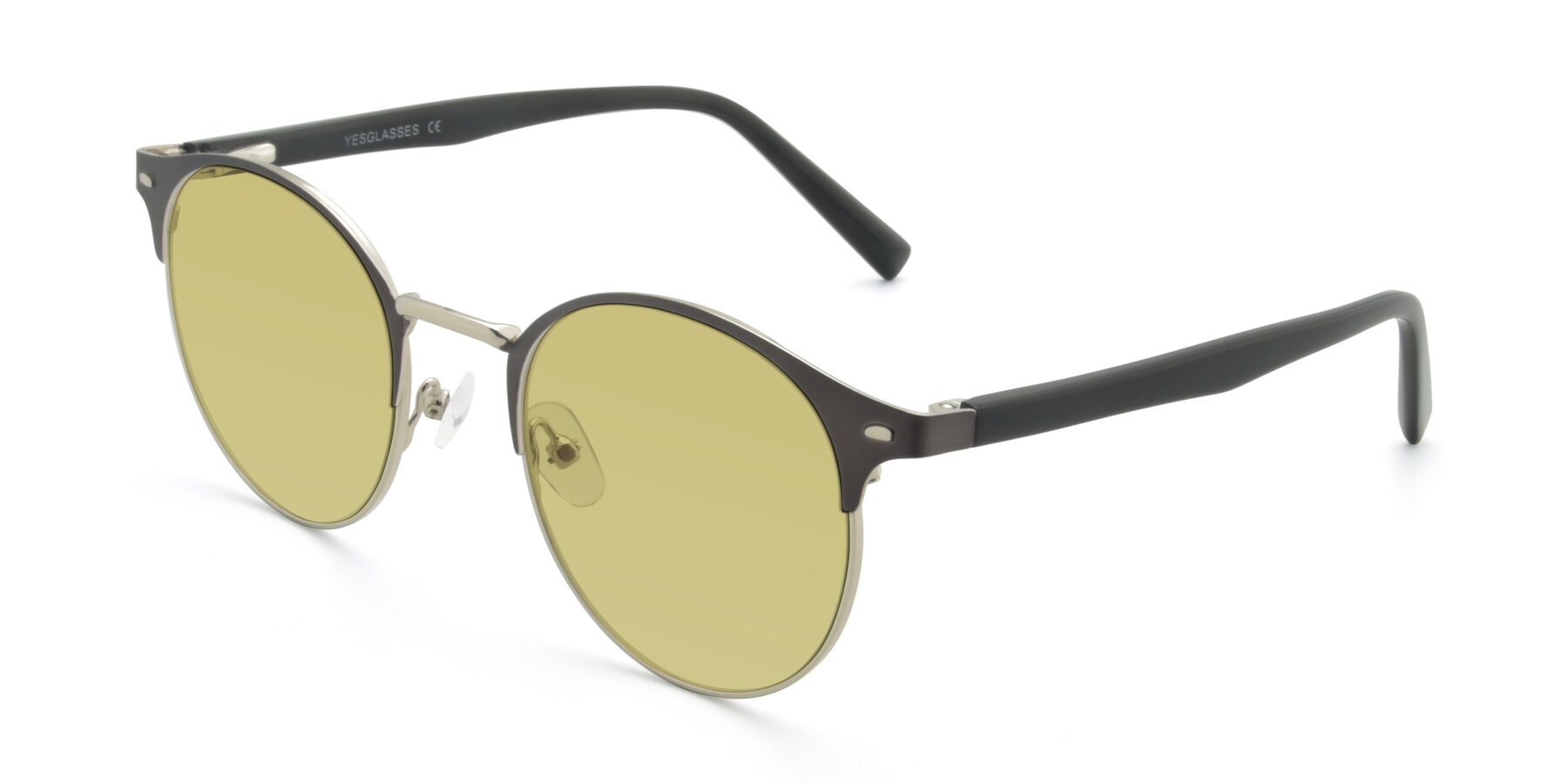 Angle of 9099 in Gray-Silver with Medium Champagne Tinted Lenses