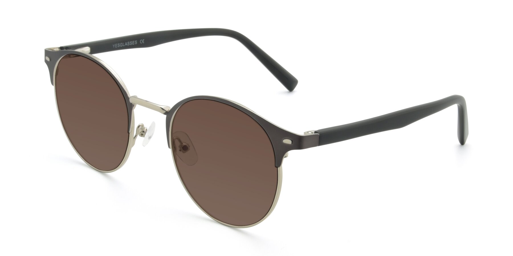 Angle of 9099 in Gray-Silver with Brown Tinted Lenses