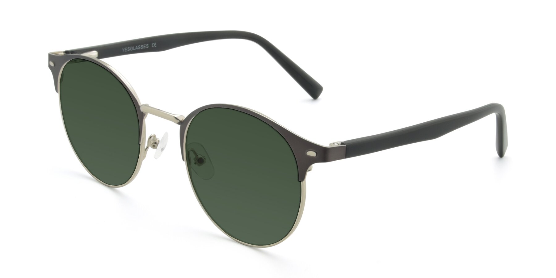 Angle of 9099 in Gray-Silver with Green Tinted Lenses