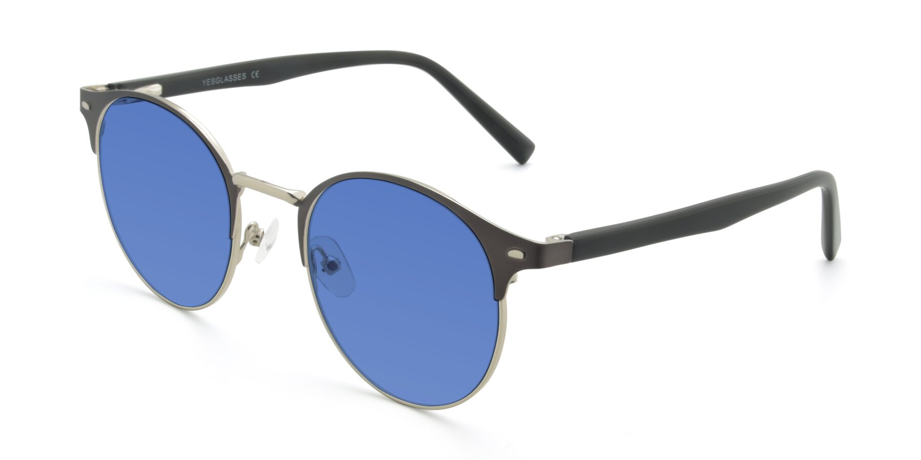 Angle of 9099 in Gray-Silver with Blue Tinted Lenses