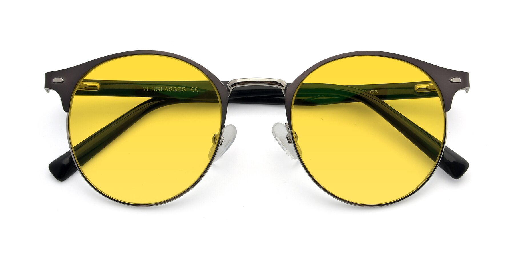 Folded Front of 9099 in Gray-Silver with Yellow Tinted Lenses