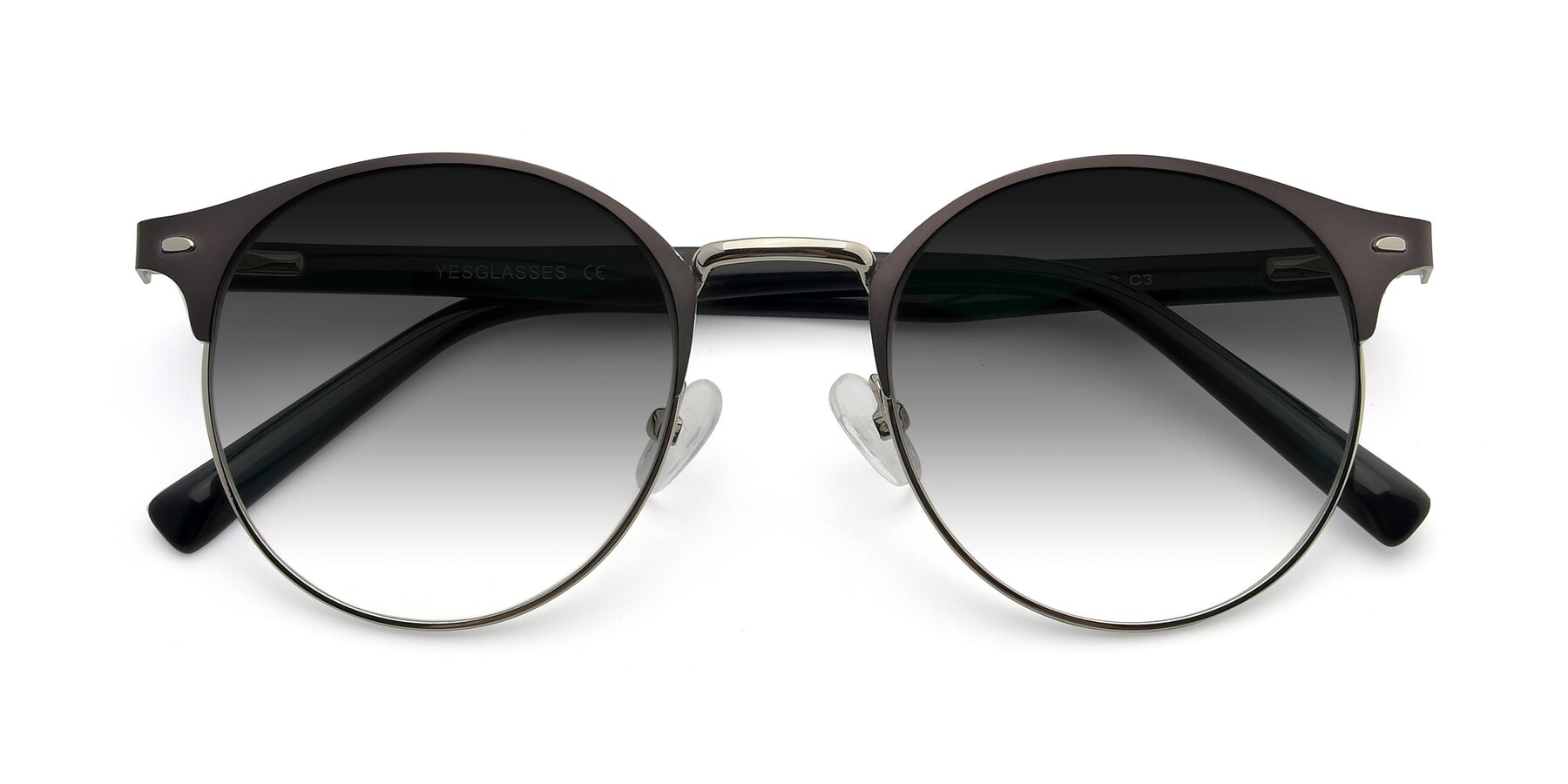 Folded Front of 9099 in Gray-Silver with Gray Gradient Lenses