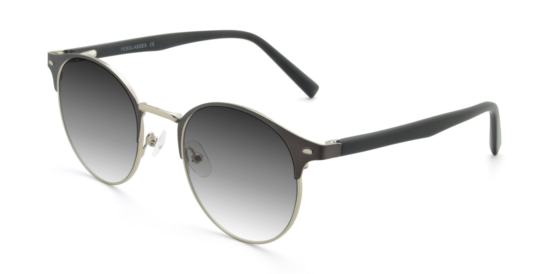 Angle of 9099 in Gray-Silver with Gray Gradient Lenses