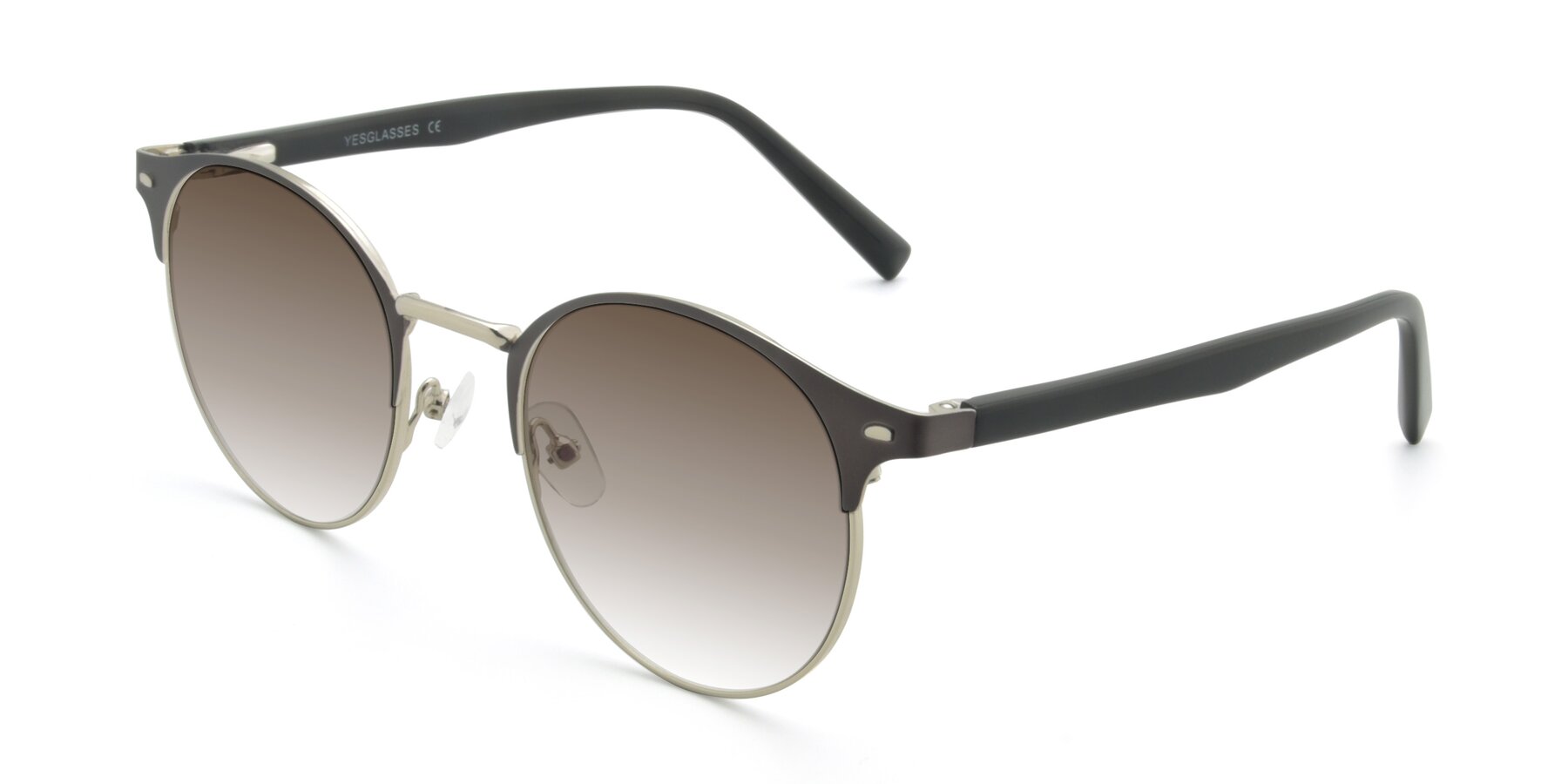 Angle of 9099 in Gray-Silver with Brown Gradient Lenses