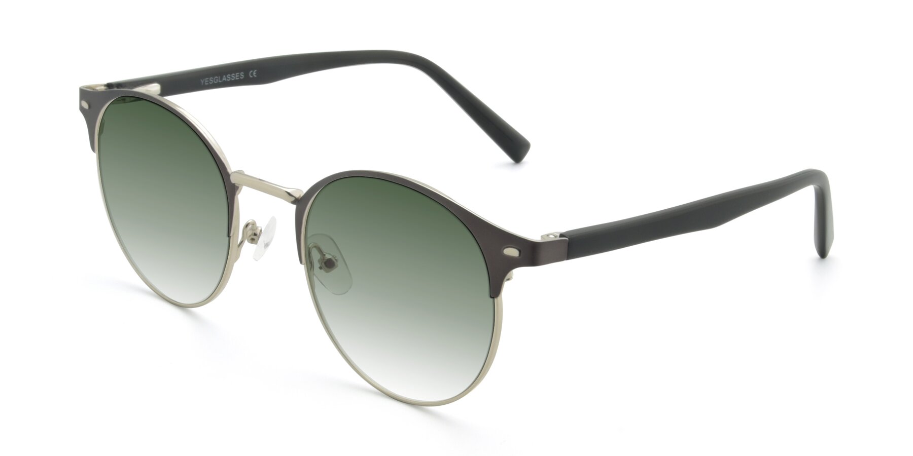 Angle of 9099 in Gray-Silver with Green Gradient Lenses