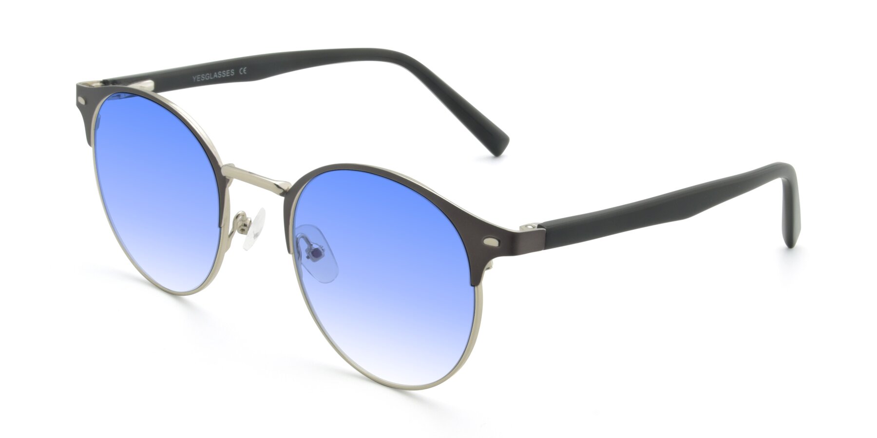 Angle of 9099 in Gray-Silver with Blue Gradient Lenses
