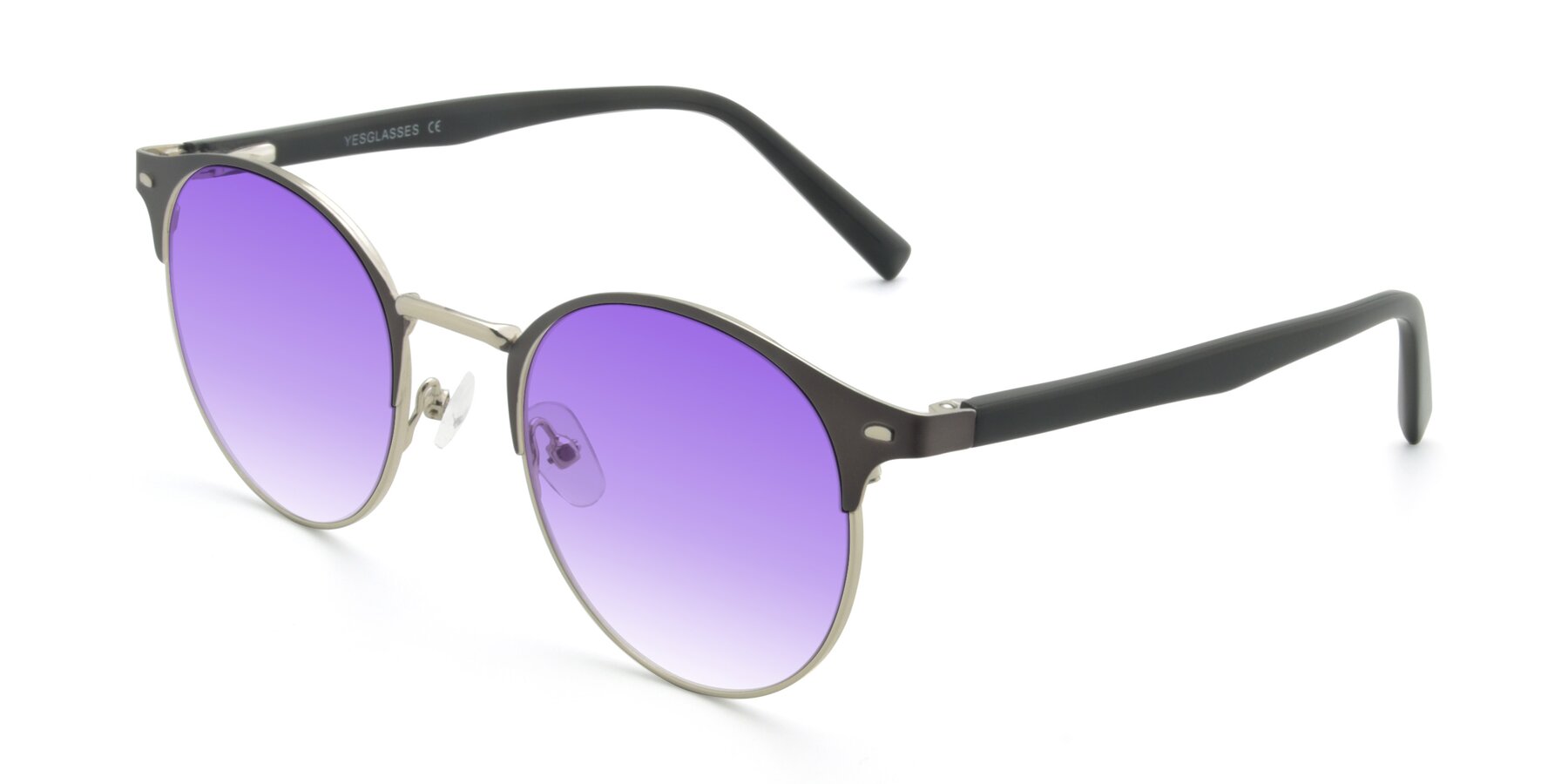 Angle of 9099 in Gray-Silver with Purple Gradient Lenses