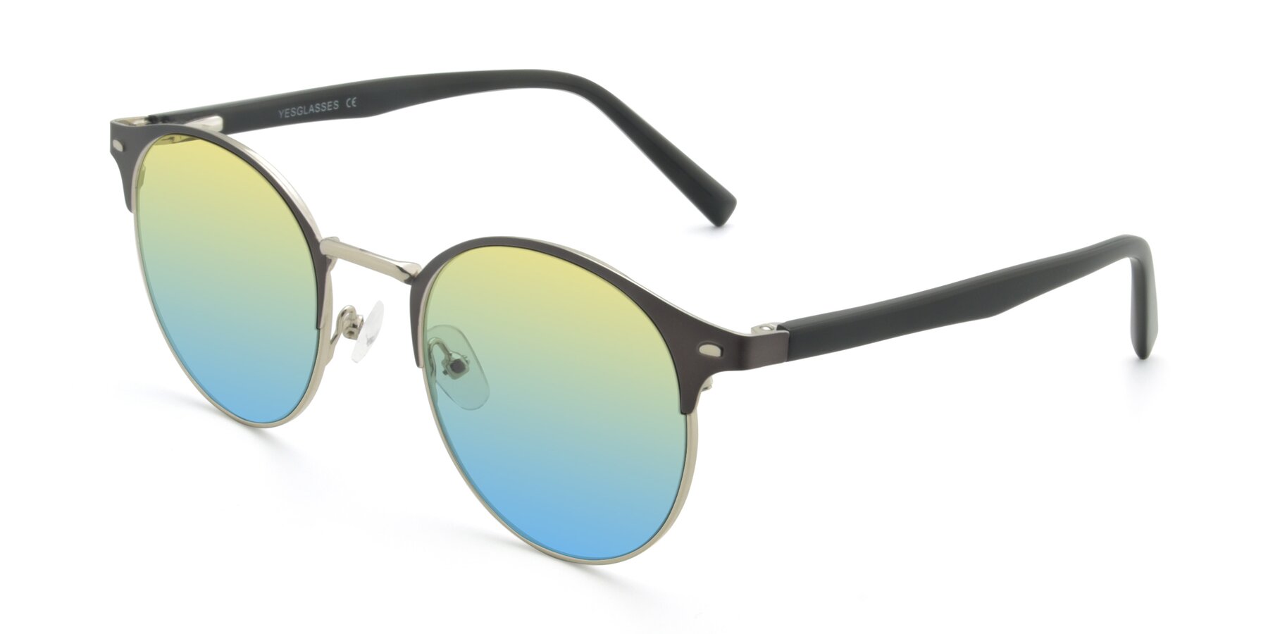 Angle of 9099 in Gray-Silver with Yellow / Blue Gradient Lenses