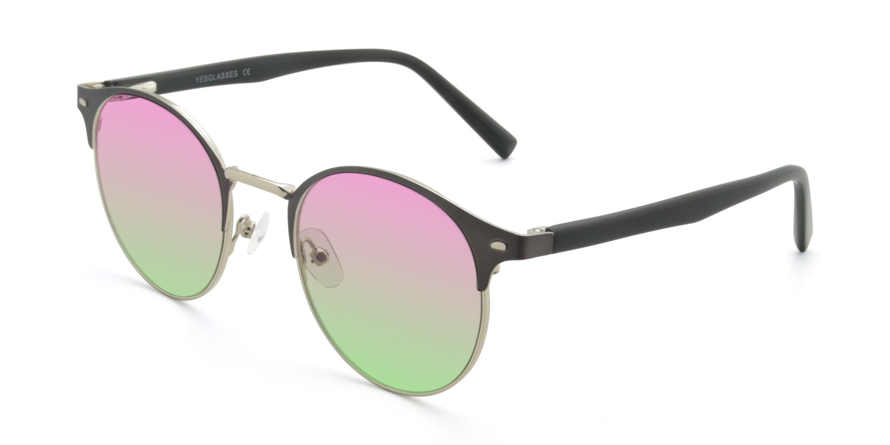 Angle of 9099 in Gray-Silver with Pink / Green Gradient Lenses