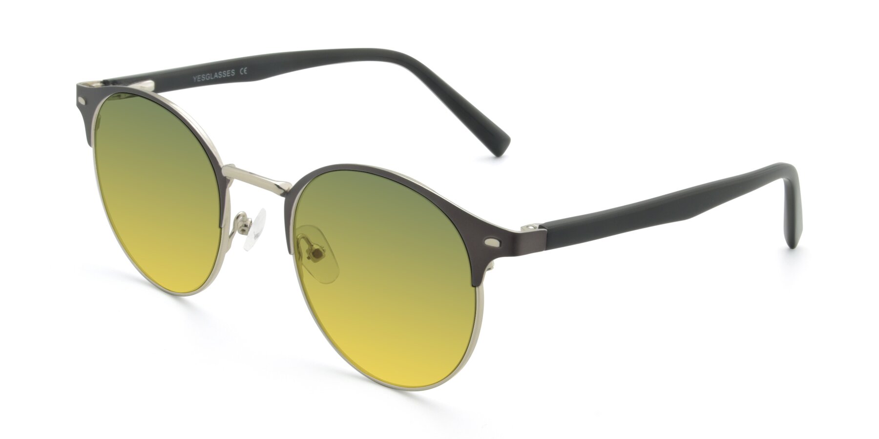 Angle of 9099 in Gray-Silver with Green / Yellow Gradient Lenses