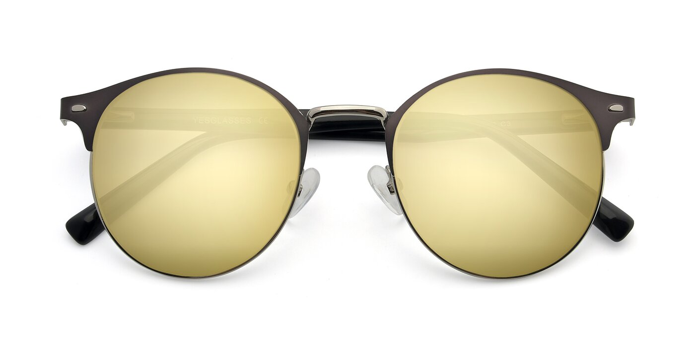 9099 - Gray / Silver Flash Mirrored Sunglasses
