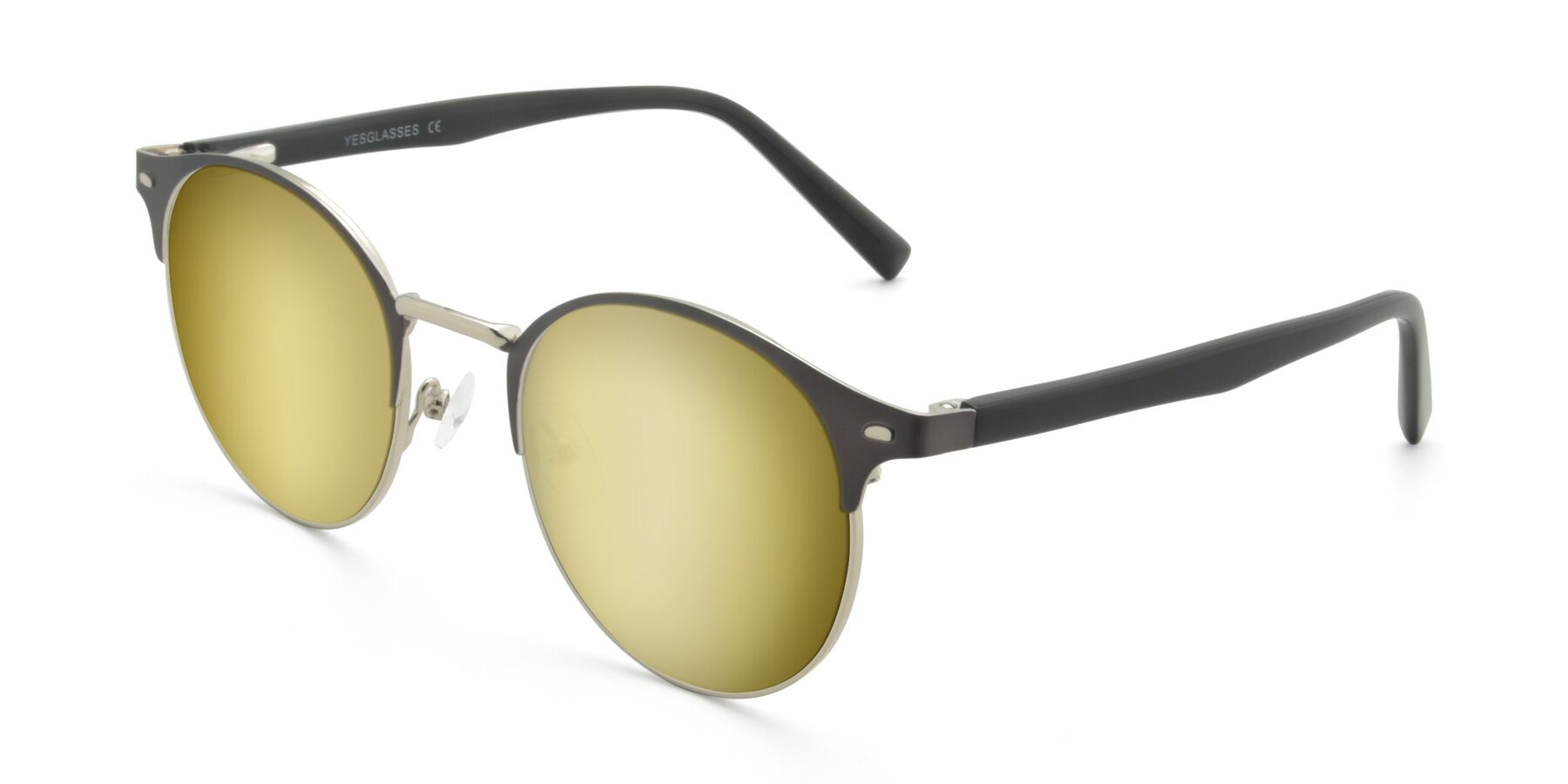 Angle of 9099 in Gray-Silver with Gold Mirrored Lenses